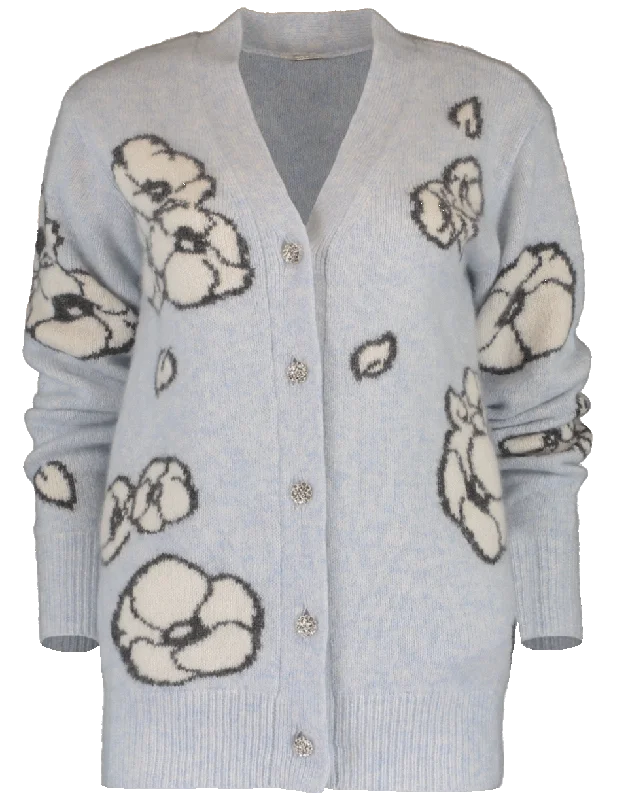 Intarsia Knit Floral Cardigan