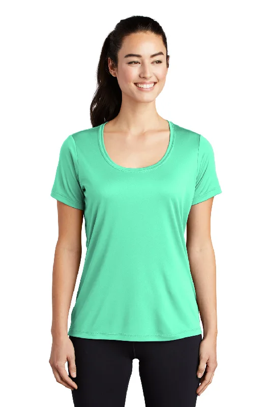 Sport-Tek Womens Moisture Wicking Short Sleeve Scoop Neck T-Shirt - Bright Seafoam Green - Closeout