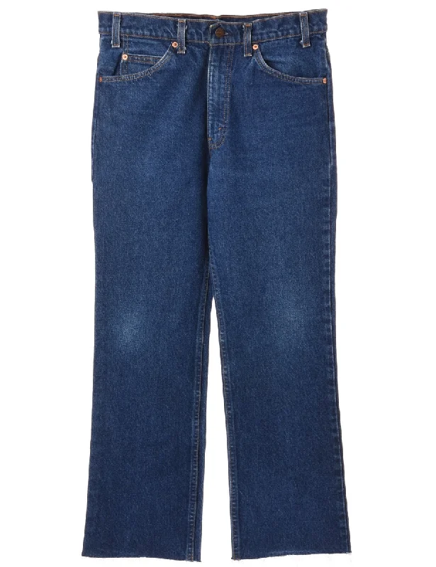 Label Flared Leg Cropped Jeans