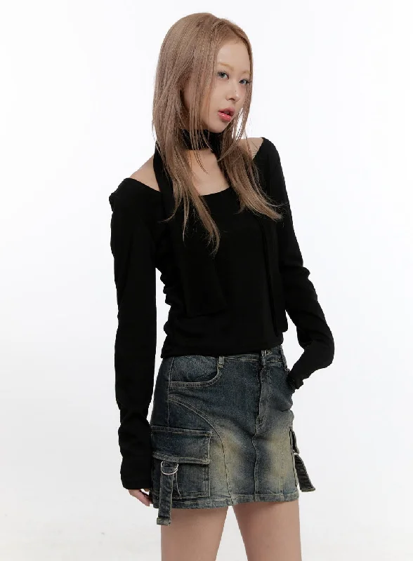 Solid Slim Fit Long Sleeve Top CN425