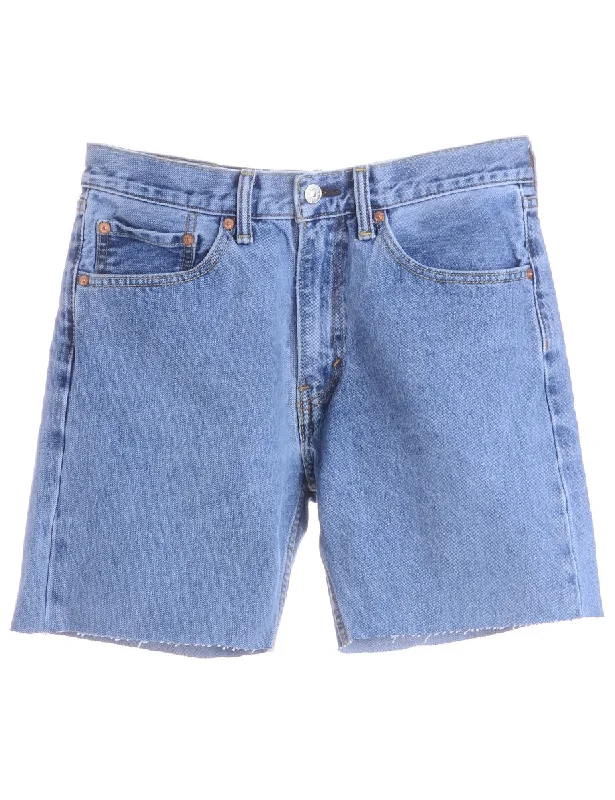 Label Denim Cut Off Shorts