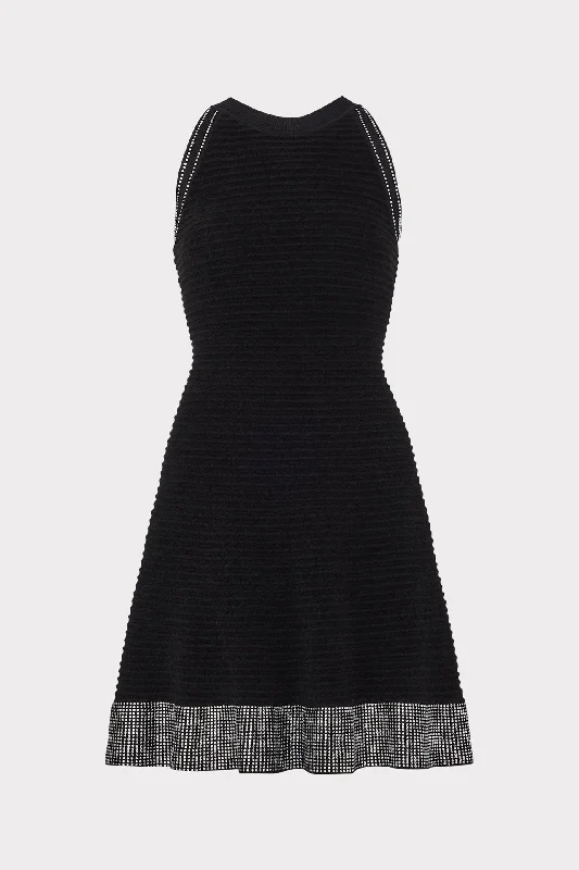 Crystal Trim Knit Mini Dress