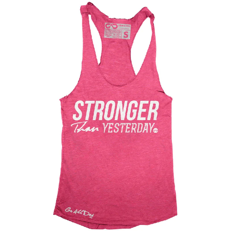 "STRONGER Than Yesterday" Signature Series Racerback Tank (Pink)