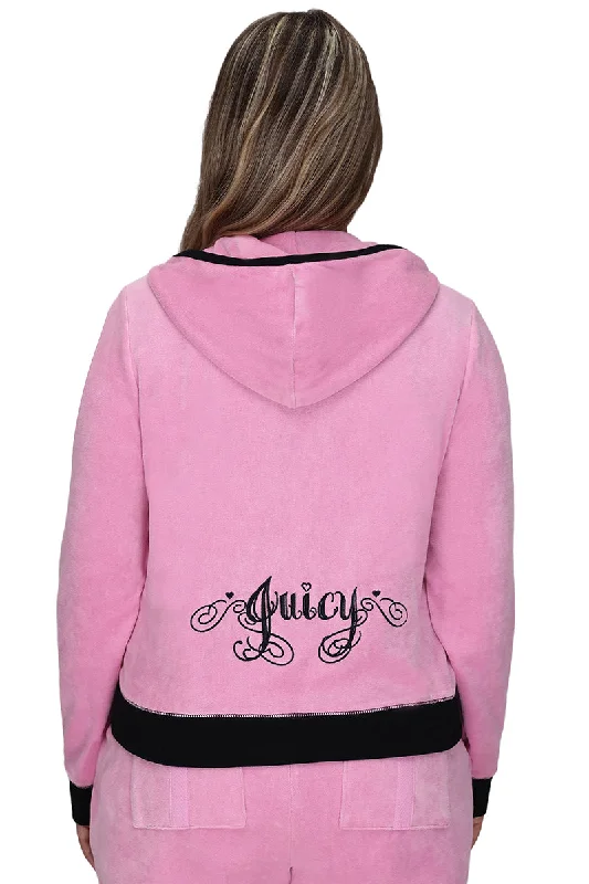 Plus-Size Sweetheart Cotton Velour Hoodie