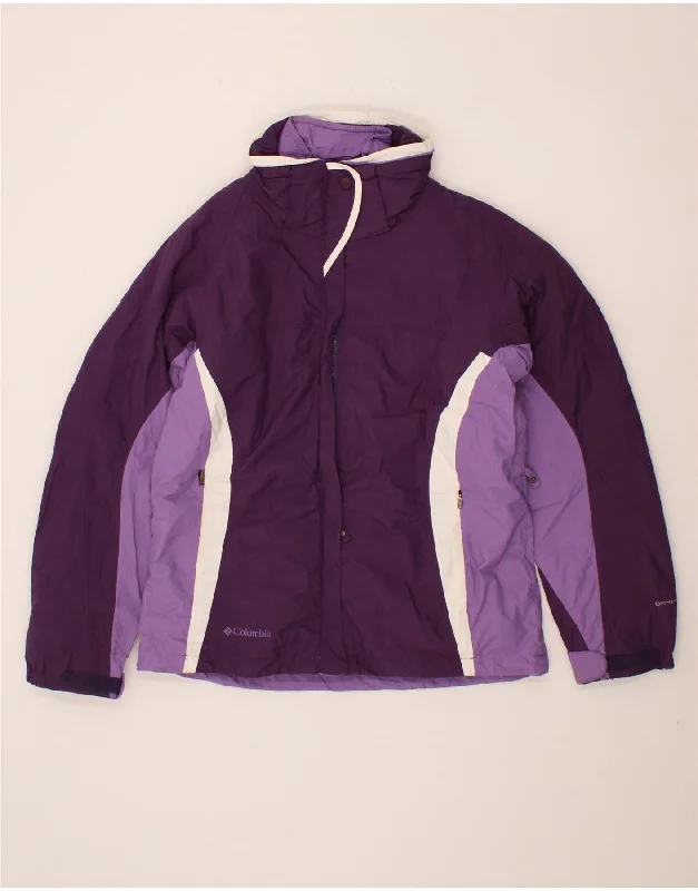 COLUMBIA Womens Padded Jacket UK 12 Medium Purple Colourblock