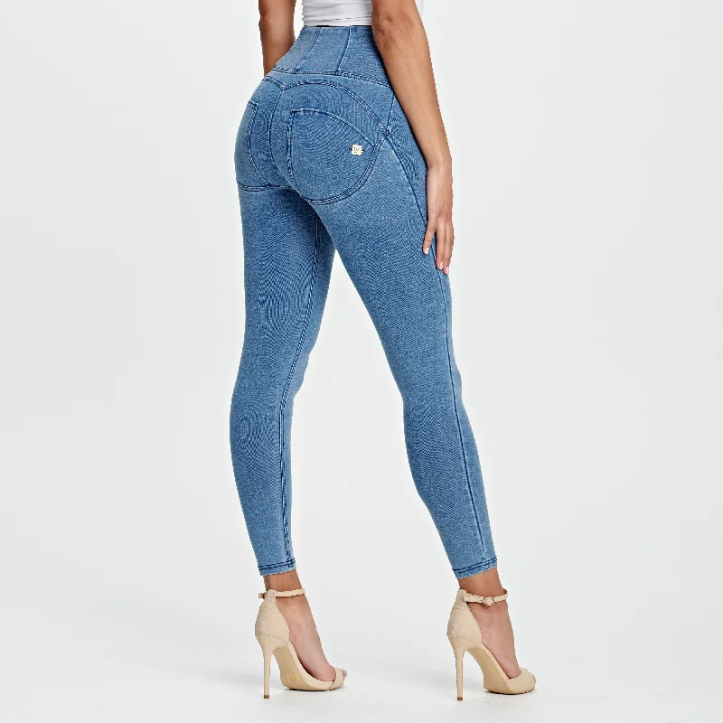 WR.UP® Denim - High Waisted - 7/8 Length - Light Blue + Blue Stitching