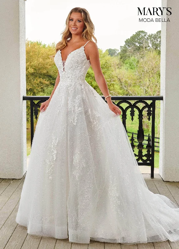 Mary's Bridal MB2144 - Embroidered Sleeveless Wedding Gown