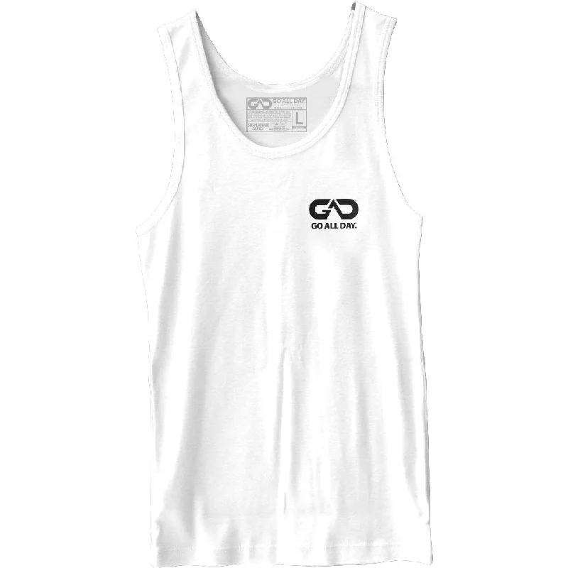 GO ALL DAY® Unisex Tank (White) Small Logo