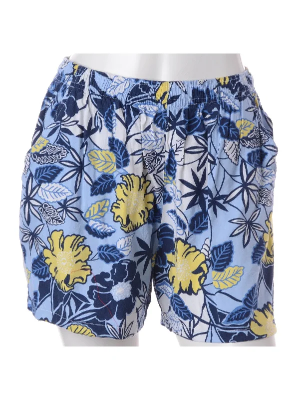 Label Floral Print Summer Shorts