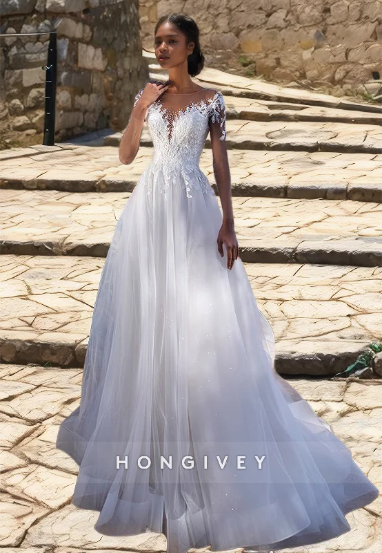 HONGIVEY 2024 Wedding Dress Beads Long Sleeves Sweetheart Organza Bridal Dresses