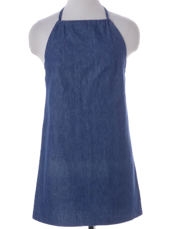 Label Erin Denim Halter Neck Dress