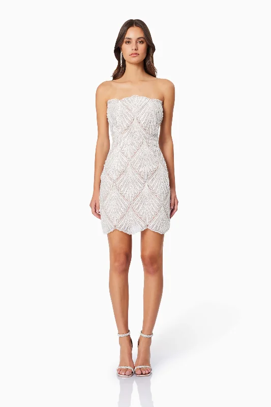 Harper Strapless Mini Dress In White