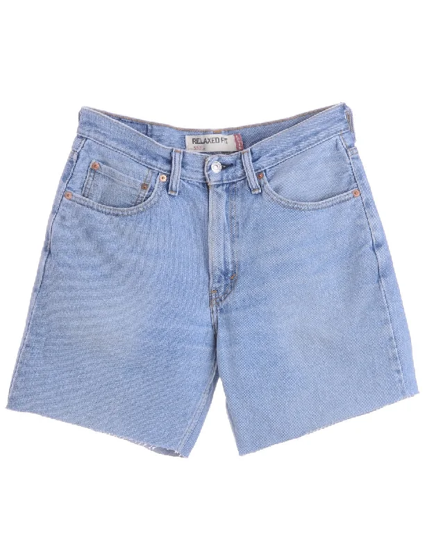 Label Denim Cut Off Shorts