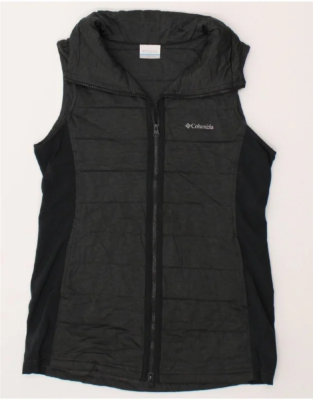 COLUMBIA Womens Padded Gilet UK 14 Medium Grey Colourblock Polyester