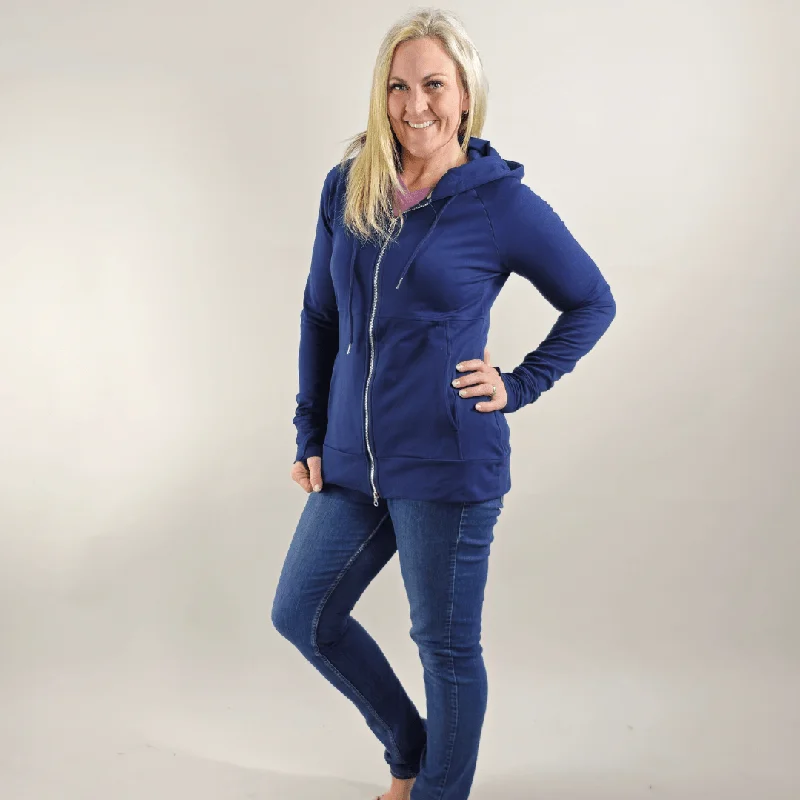 Navy Solid Full Zip