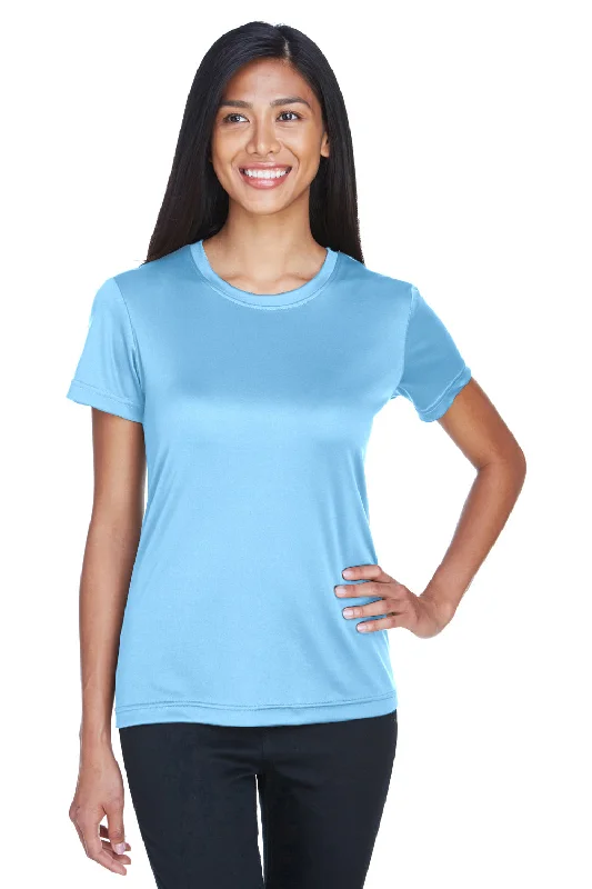 UltraClub Womens Cool & Dry Performance Moisture Wicking Short Sleeve Crewneck T-Shirt - Columbia Blue