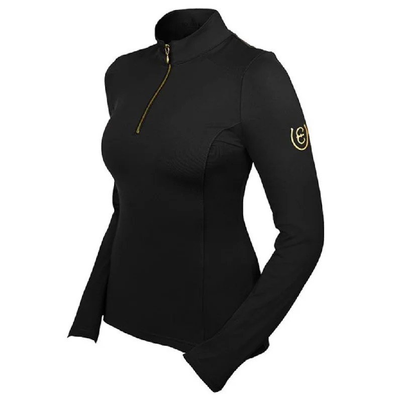 Equestrian Stockholm Long Sleeved Vision Top Black Gold