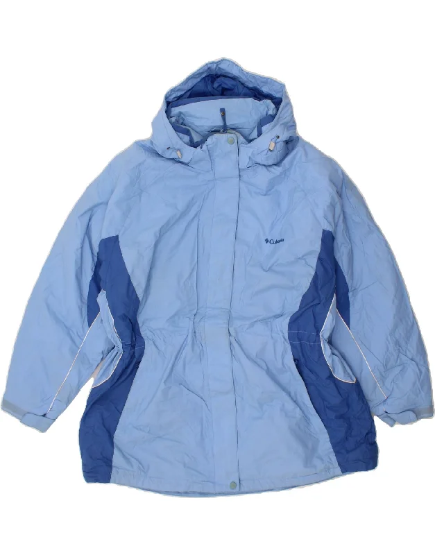 COLUMBIA Womens Padded Jacket UK 20 2XL Blue Colourblock Nylon