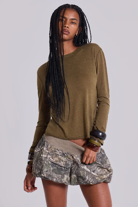 Khaki Mist Long Sleeve Top