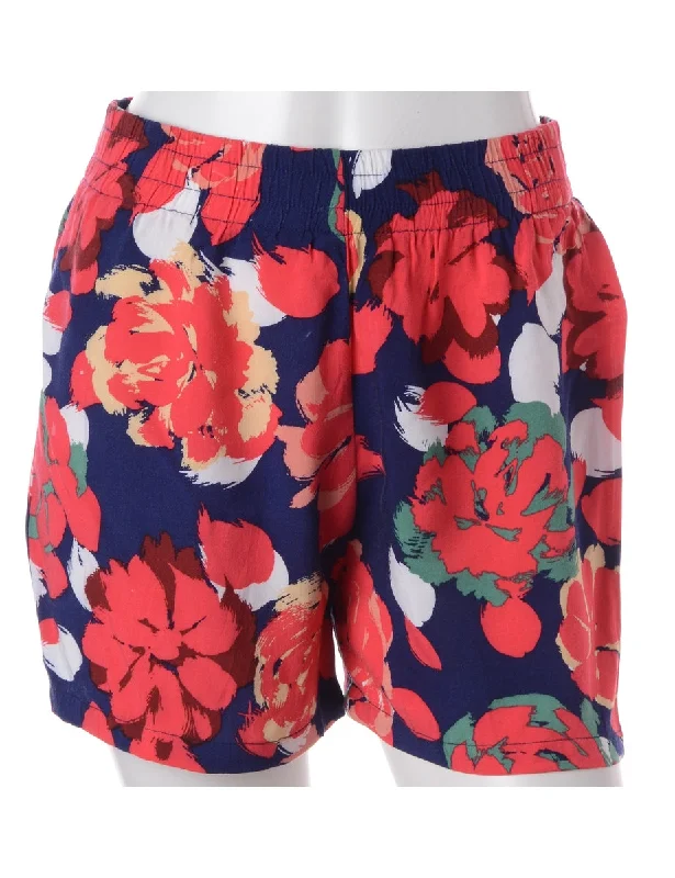 Label Floral Print Summer Shorts