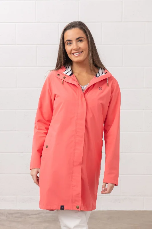 Long Beachcomber Jacket  - Deep Coral