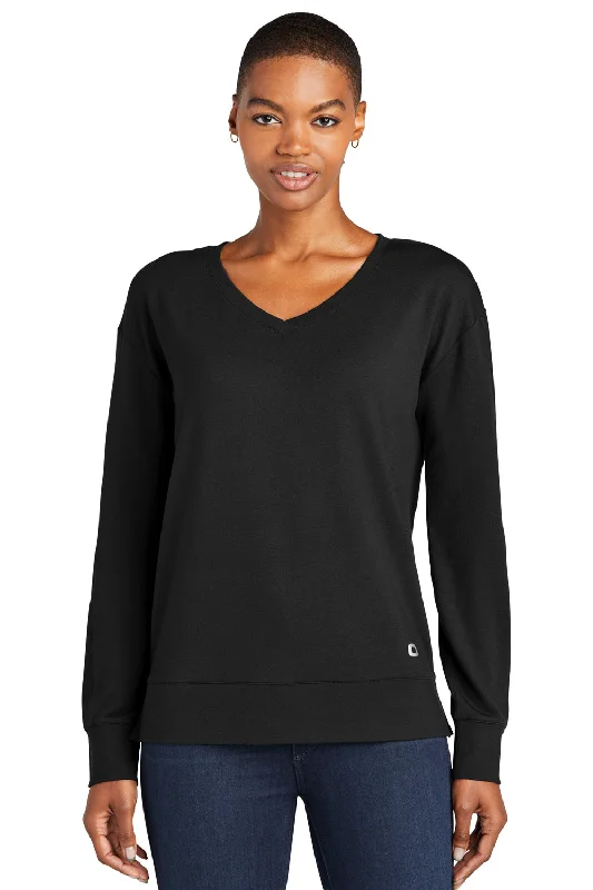 Ogio Womens Luuma Flex V-Neck Sweatshirt - Blacktop