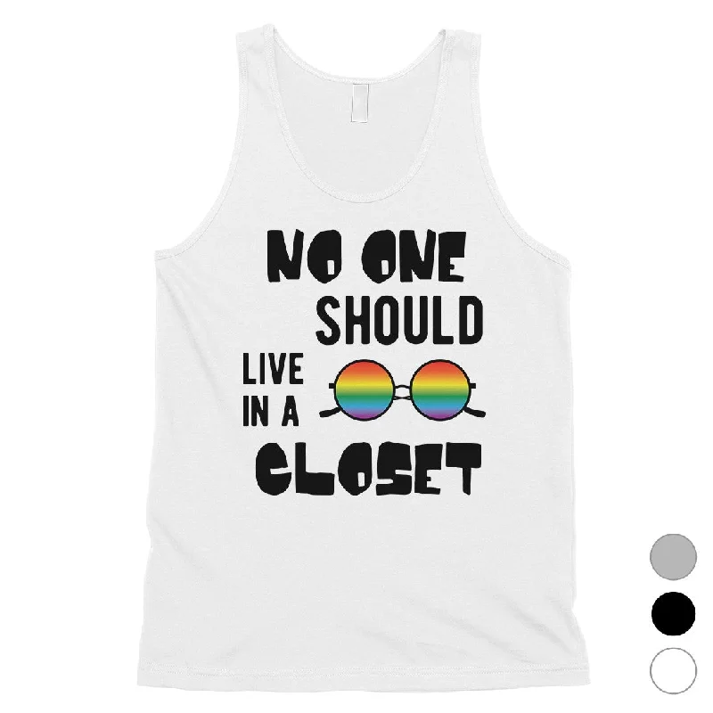 LGBT No Live Closet Rainbow Mens Tank Top