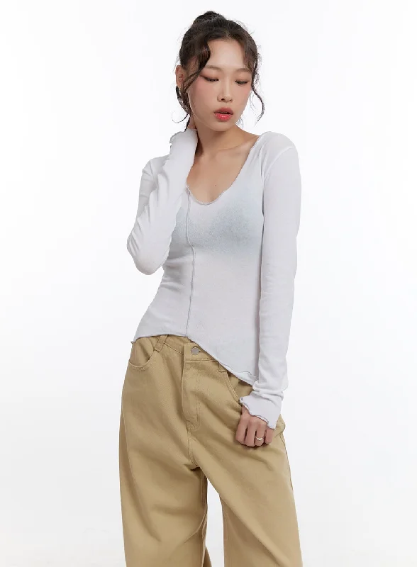 Asymmetric Slim-Fit Blouse CN421