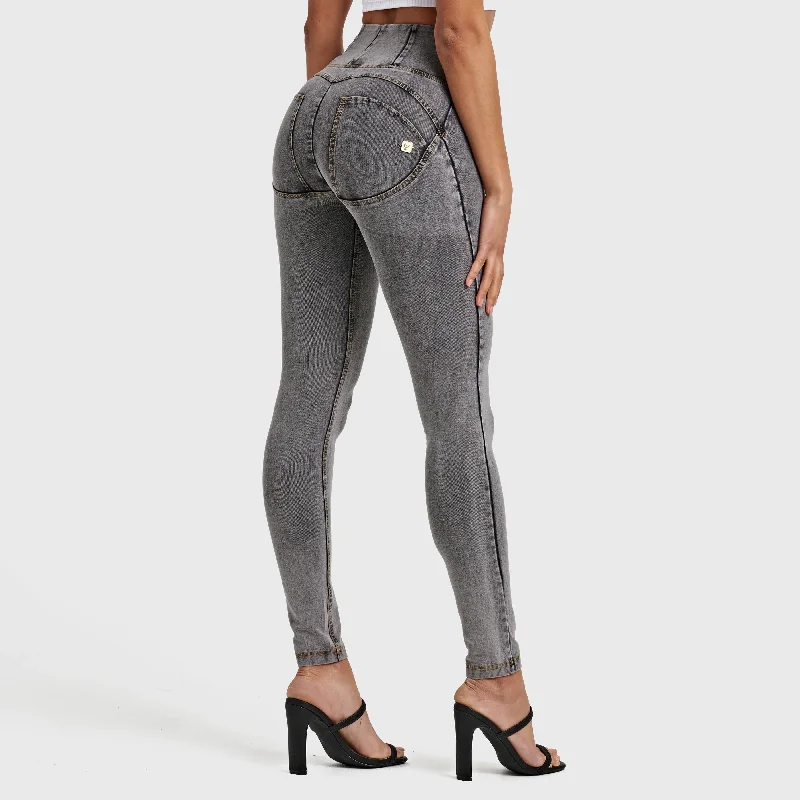 WR.UP® Denim - High Waisted - Full Length - Grey + Yellow Stitching