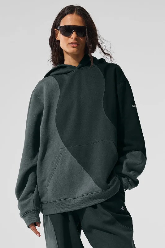 Make Waves Hoodie - Charcoal Green Tonal