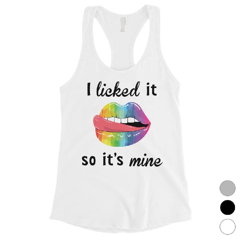 LGBT Licked It Mine Rainbow Womens Tank Top