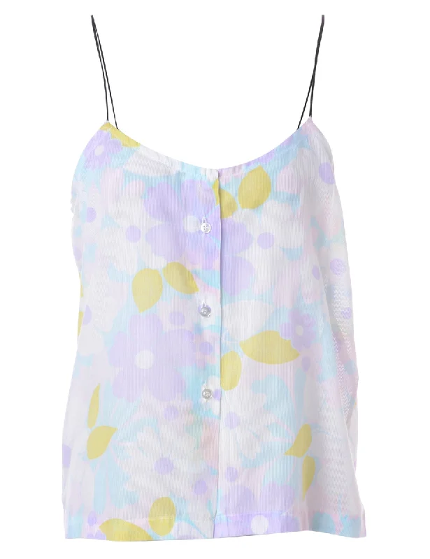 Label Floral Print Blouse Slip Top