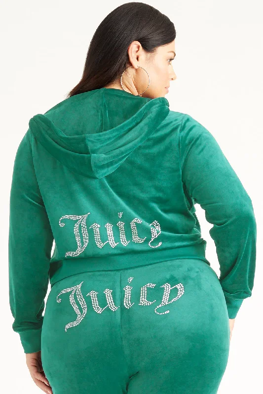 Plus-Size OG Big Bling Velour Hoodie