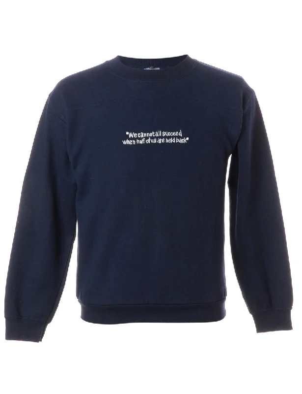 Label Embroidered Succeed Motto Sweatshirt