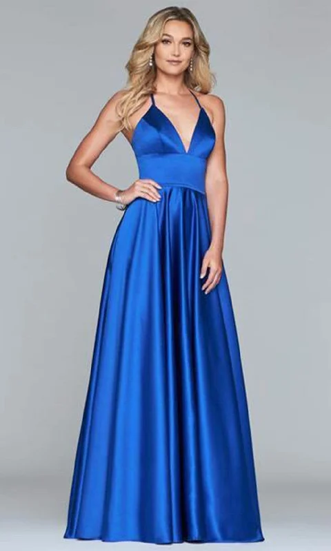 Faviana - S10252 Sleeveless V-neck Satin Ballgown