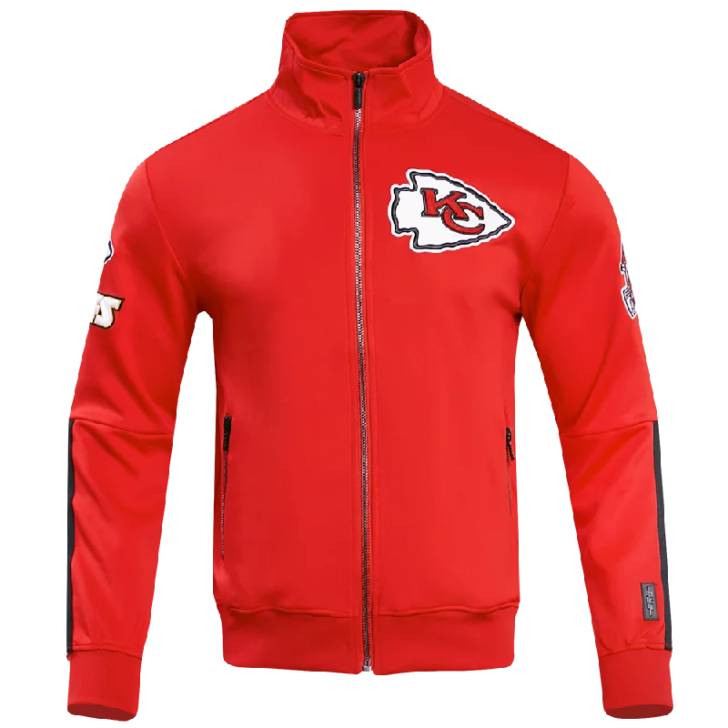 NFL KANSAS CITY CHIEFS CLASSIC MEN'S DOUBLE KNIT TRACK JACKET (RED)