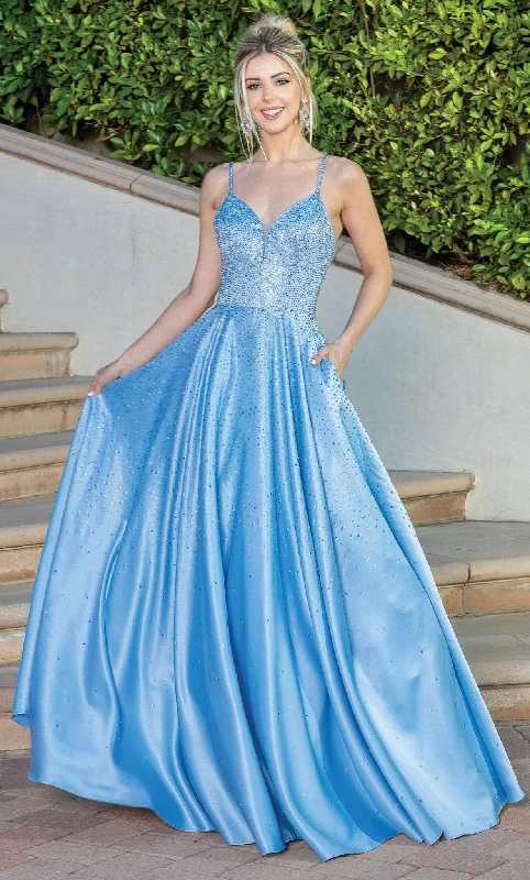 Dancing Queen 4256 - Satin Gown With Pocket