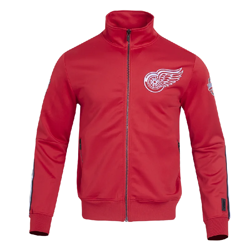 NHL DETROIT RED WINGS CLASSIC CHENILLE MEN'S TRACK JACKET (RED/BLACK)