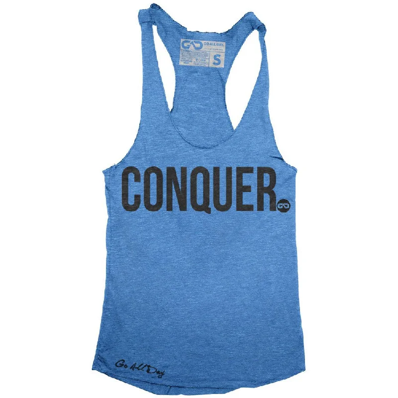 "CONQUER" Signature Series Racerback Tank (Blue)