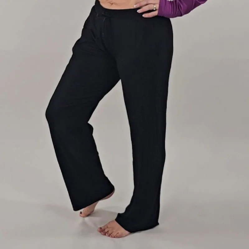 Black Ribbed Wide Leg Pant