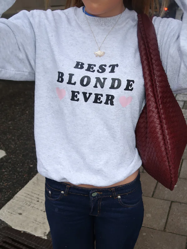 BEST BLONDE SWEATSHIRT - GRÅ