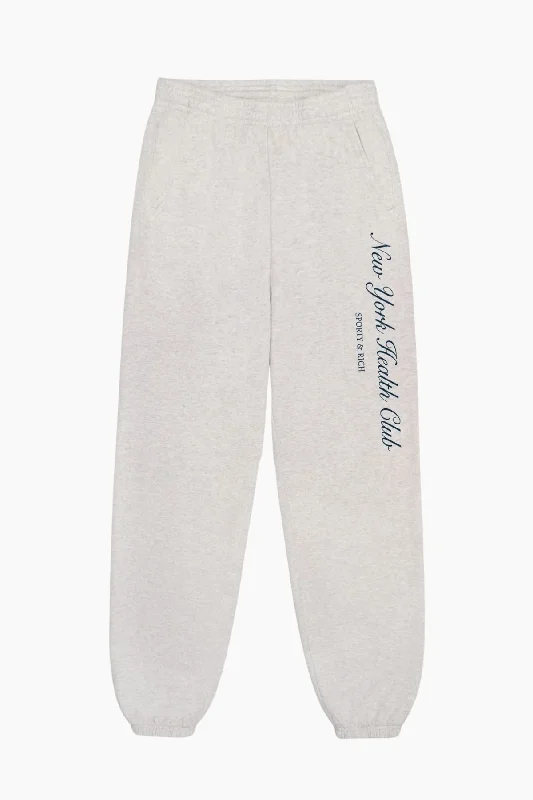 Sporty & Rich NY Health Club Sweatpant - Heather Grey/ Navy