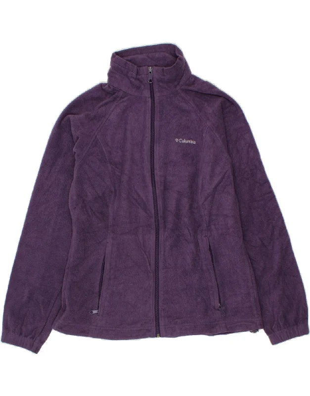 COLUMBIA Womens Fleece Jacket UK 16 Large Purple Polyester