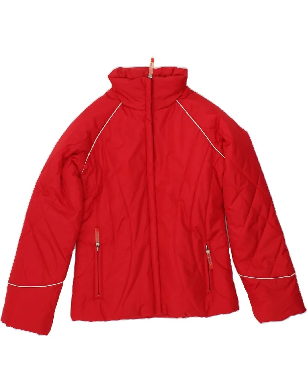 VINTAGE Womens Padded Jacket UK 10 Small  Red Polyester