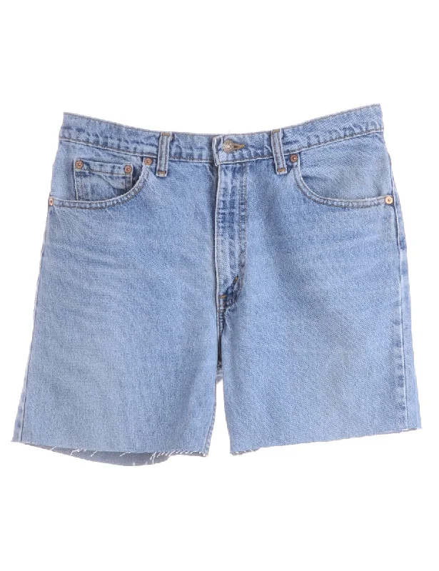 Label Denim Cut Off Shorts