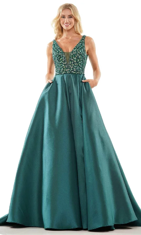 Colors Dress 2966 - Beaded Sleeveless Ballgown