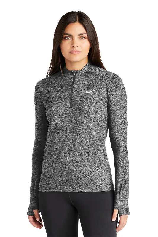 Nike Womens Element Dri-Fit Moisture Wicking 1/4 Zip Sweatshirt - Heather Black