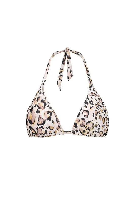 Snow Leopard Triangle Bikini Top