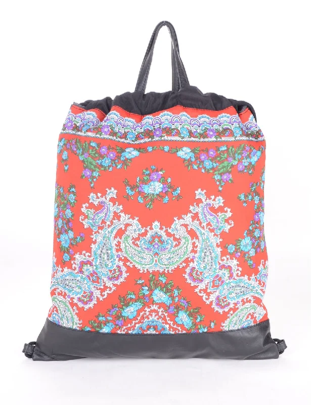 Label Drawstring Backpack With Handle