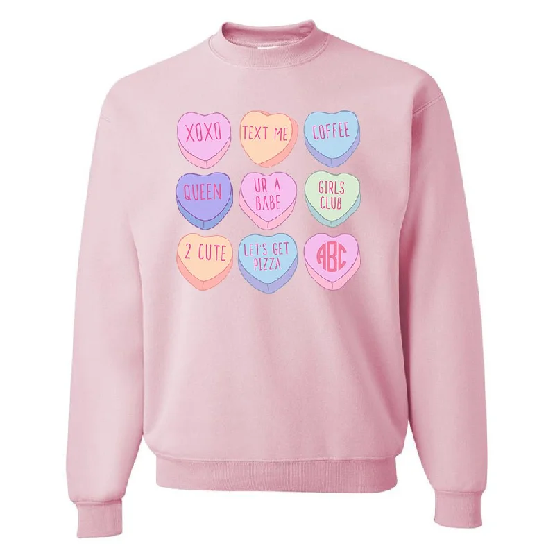 Monogrammed 'Candy Hearts' Crewneck Sweatshirt